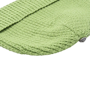 新品未使用 CHROME HEARTS クロムハーツ Hit＆Run Beanie ワッフルニット クロスボールボタン付き カシミヤ グリーン シルバー金具 中古 4a009362