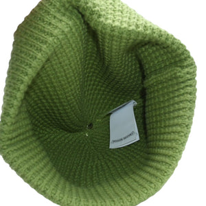 新品未使用 CHROME HEARTS クロムハーツ Hit＆Run Beanie ワッフルニット クロスボールボタン付き カシミヤ グリーン シルバー金具 中古 4a009362