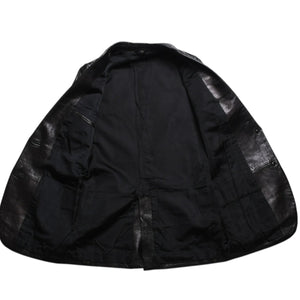 極美品 HELMUT LANG ヘルムートラング 01SS シングル レザー テーラードジャケット ブレザー H1041 サイズ38 本人期 ブラック 中古 4a009418