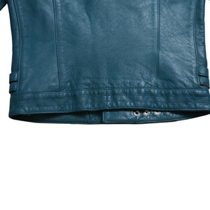 UNDERCOVER UISM REBEL CLOTHES Cowhide Double Riders Jacket B1205 Size 2 Turquoise Blue Jun Takahashi Silver Hardware Good Condition Used 4a009459