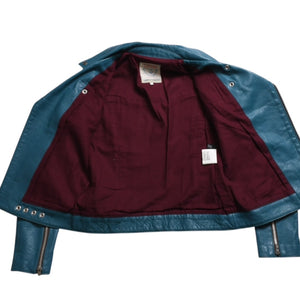 UNDERCOVER UISM REBEL CLOTHES Cowhide Double Riders Jacket B1205 Size 2 Turquoise Blue Jun Takahashi Silver Hardware Good Condition Used 4a009459