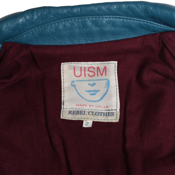 UNDERCOVER UISM REBEL CLOTHES Cowhide Double Riders Jacket B1205 Size 2 Turquoise Blue Jun Takahashi Silver Hardware Good Condition Used 4a009459