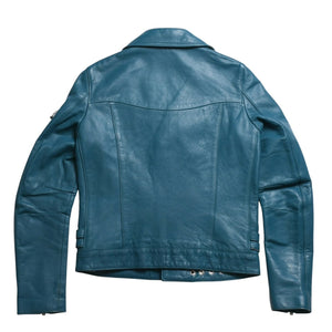 UNDERCOVER UISM REBEL CLOTHES Cowhide Double Riders Jacket B1205 Size 2 Turquoise Blue Jun Takahashi Silver Hardware Good Condition Used 4a009459