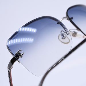 Very good condition CHANEL half rim sunglasses eyewear 4112 c.124/8G size 65□16 120 here mark gradation lens used 4a010061