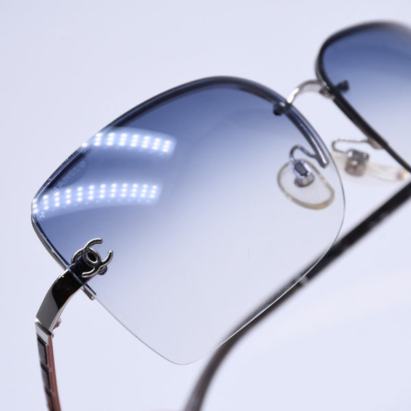Very good condition CHANEL half rim sunglasses eyewear 4112 c.124/8G size 65□16 120 here mark gradation lens used 4a010061