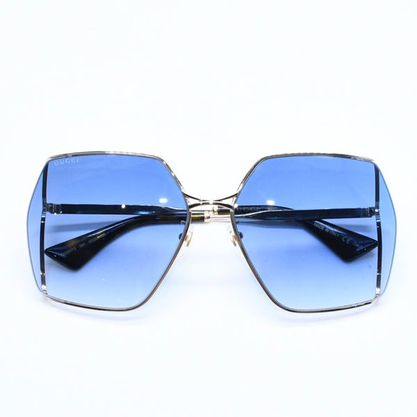Very good condition GUCCI Gucci sunglasses eyewear GG0817/S 001 size 65□17 140 gold blue gradation used 4a009680