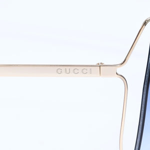 Very good condition GUCCI Gucci sunglasses eyewear GG0817/S 001 size 65□17 140 gold blue gradation used 4a009680