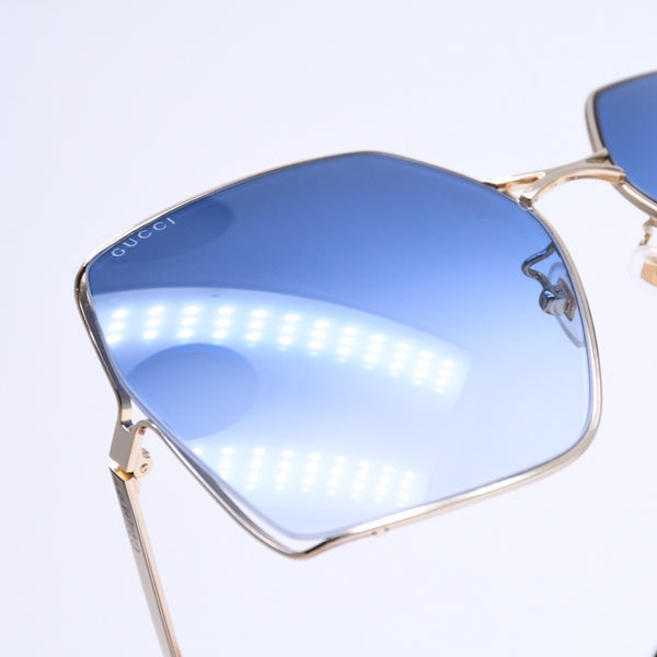 Very good condition GUCCI Gucci sunglasses eyewear GG0817/S 001 size 65□17 140 gold blue gradation used 4a009680