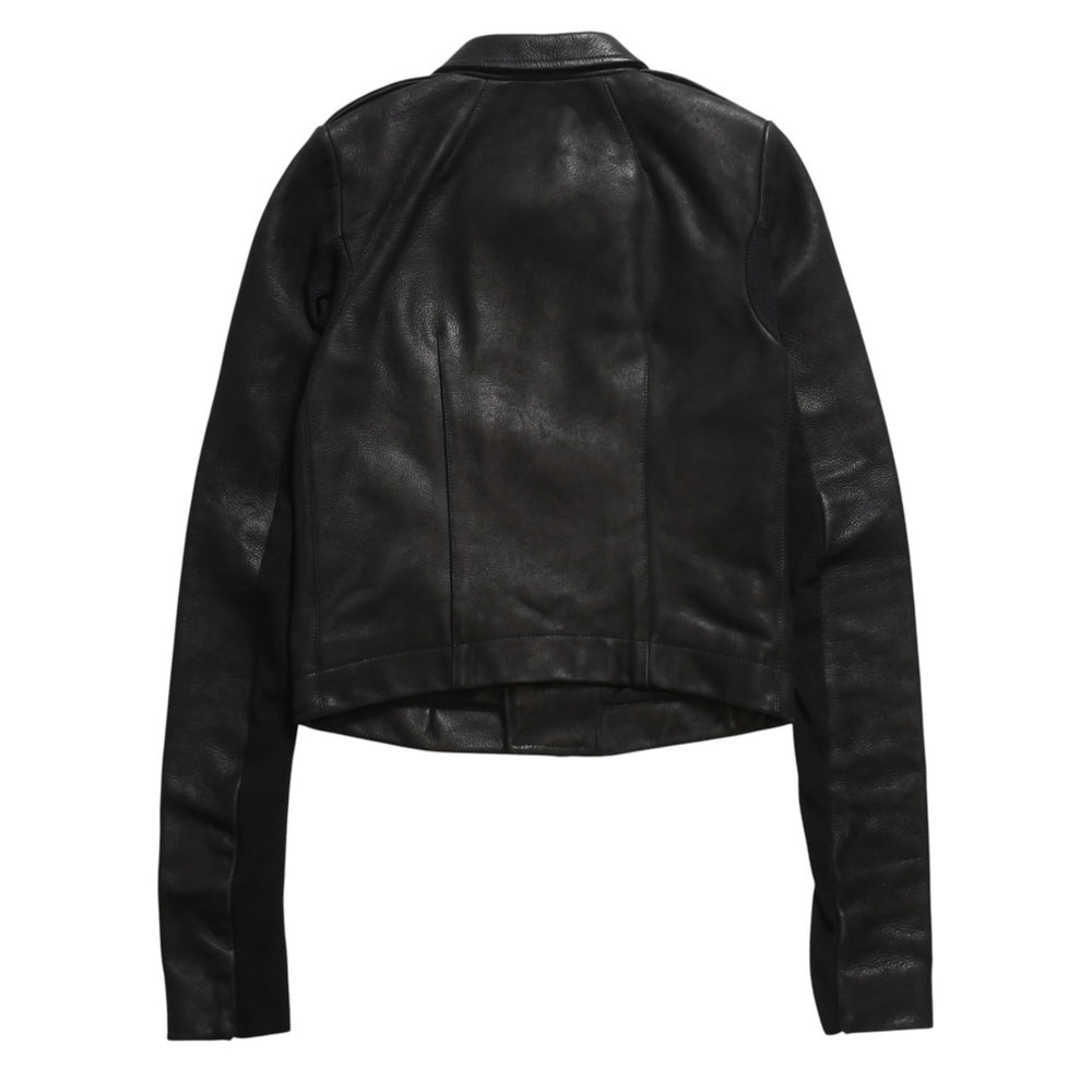 Very Good Condition RICK OWENS Double Riders Jacket RP13F07016-LGW Calf Leather Black Silver Hardware Size 38 Used 4a009327