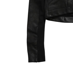極美品 RICK OWENS リックオウエンス ダブル ライダースジャケット RP13F07016-LGW カーフレザー ブラック シルバー金具 サイズ38 中古4a009327