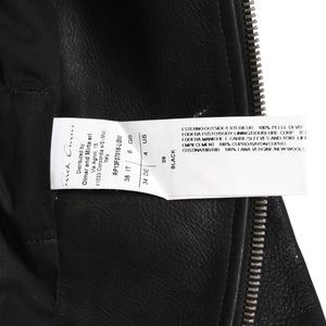 極美品 RICK OWENS リックオウエンス ダブル ライダースジャケット RP13F07016-LGW カーフレザー ブラック シルバー金具 サイズ38 中古4a009327