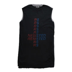 極美品 RAF SIMONS ラフシモンズ RESISTED メッシュレイヤード タンクトップ 46サイズ 2003年春夏 Consumed期 ブラック ブルー レッド 中古 4a009481
