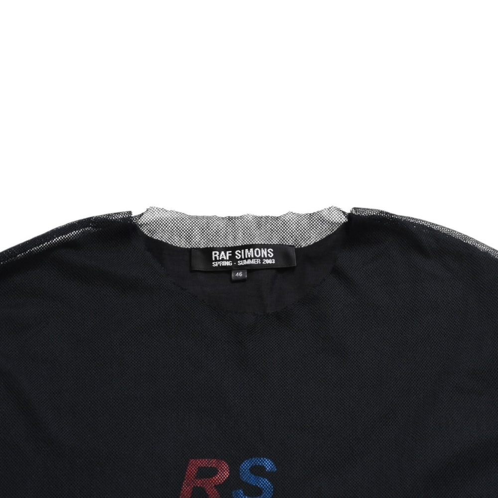 Very Good Condition RAF SIMONS RESISTED Mesh Layered Tank Top Size 46 Spring/Summer 2003 Consumed Period Black Blue Red Used 4a009481