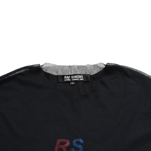 極美品 RAF SIMONS ラフシモンズ RESISTED メッシュレイヤード タンクトップ 46サイズ 2003年春夏 Consumed期 ブラック ブルー レッド 中古 4a009481