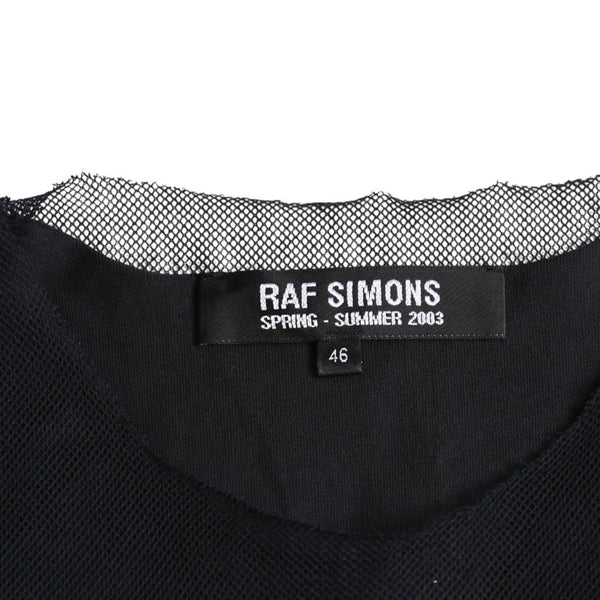 極美品 RAF SIMONS ラフシモンズ RESISTED メッシュレイヤード タンクトップ 46サイズ 2003年春夏 Consumed期 ブラック ブルー レッド 中古 4a009481
