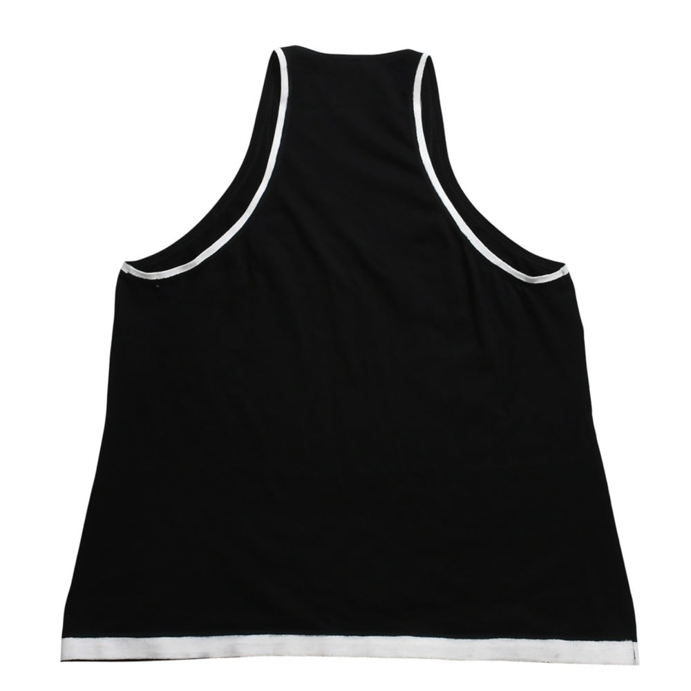 Like new CHANEL Tank Top P72028K10330 Size 50 Here Mark Black White Cotton Men's Used 4a008643