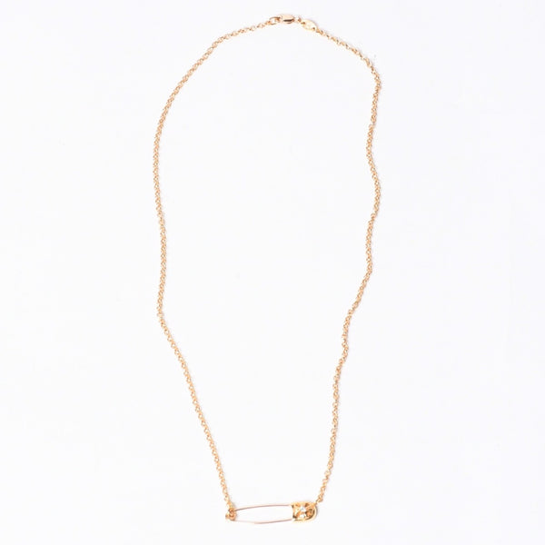 New and unused CHROME HEARTS SAFETY PIN ROLL CHAIN ​​22k Safety pin necklace 20 inches Weight 12.56g Used 4a000947