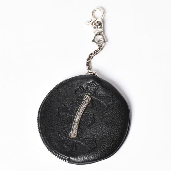 New and unused CHROME HEARTS 3 Cemetery Cross Patch with Paper Chain Leather Wallet Wallet Silver 925 Used 4a000693
