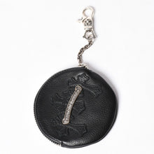 画像をギャラリービューアに読み込む, 新品未使用 CHROME HEARTS クロムハーツ ペーパーチェーン付き 3セメタリークロスパッチ レザーウォレット 財布 シルバー925 中古 4a000693