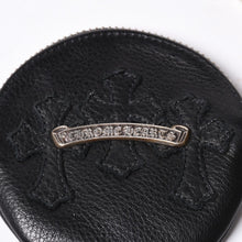 画像をギャラリービューアに読み込む, 新品未使用 CHROME HEARTS クロムハーツ ペーパーチェーン付き 3セメタリークロスパッチ レザーウォレット 財布 シルバー925 中古 4a000693
