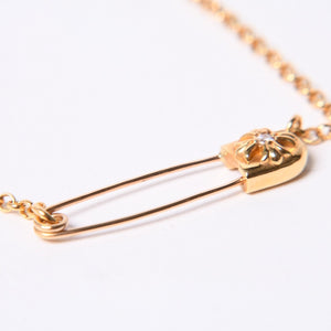 New and unused CHROME HEARTS SAFETY PIN ROLL CHAIN ​​22k Safety pin necklace 20 inches Weight 12.56g Used 4a000947