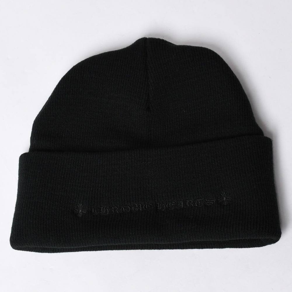 New and unused CHROME HEARTS Knit Cap Beanie CH Logo Embroidery Black Acrylic ONE SIZE Used 4a000694