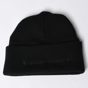 新品未使用 CHROME HEARTS クロムハーツ ニットキャップ ビーニー CHロゴ 刺繍 ブラック アクリル ONE SIZE 中古 4a000694