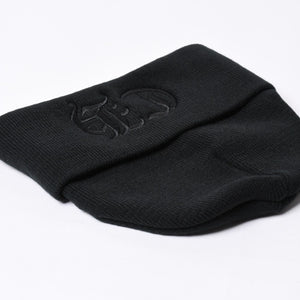 新品未使用 CHROME HEARTS クロムハーツ ニットキャップ ビーニー CHロゴ 刺繍 ブラック アクリル ONE SIZE 中古 4a000694