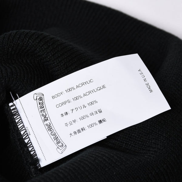 新品未使用 CHROME HEARTS クロムハーツ ニットキャップ ビーニー CHロゴ 刺繍 ブラック アクリル ONE SIZE 中古 4a000694