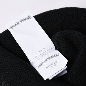 新品未使用 CHROME HEARTS クロムハーツ ニットキャップ ビーニー CHロゴ 刺繍 ブラック アクリル ONE SIZE 中古 4a000694