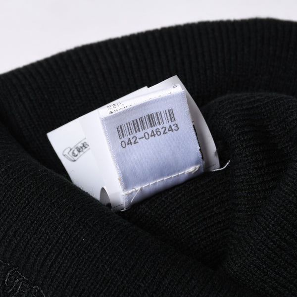 新品未使用 CHROME HEARTS クロムハーツ ニットキャップ ビーニー CHロゴ 刺繍 ブラック アクリル ONE SIZE 中古 4a000694