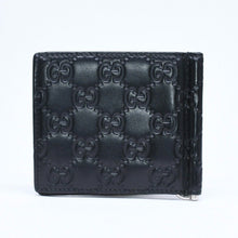 画像をギャラリービューアに読み込む, GUCCI グッチシマ マネークリップ カードケース ブラック シルバー金具 170580 レザー 美品 中古 4a006067