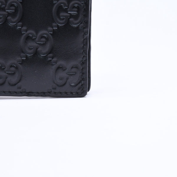 GUCCI グッチシマ マネークリップ カードケース ブラック シルバー金具 170580 レザー 美品 中古 4a006067