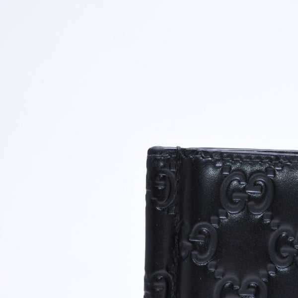 GUCCI グッチシマ マネークリップ カードケース ブラック シルバー金具 170580 レザー 美品 中古 4a006067