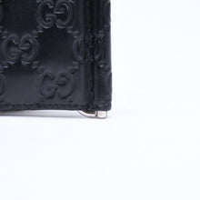 画像をギャラリービューアに読み込む, GUCCI グッチシマ マネークリップ カードケース ブラック シルバー金具 170580 レザー 美品 中古 4a006067