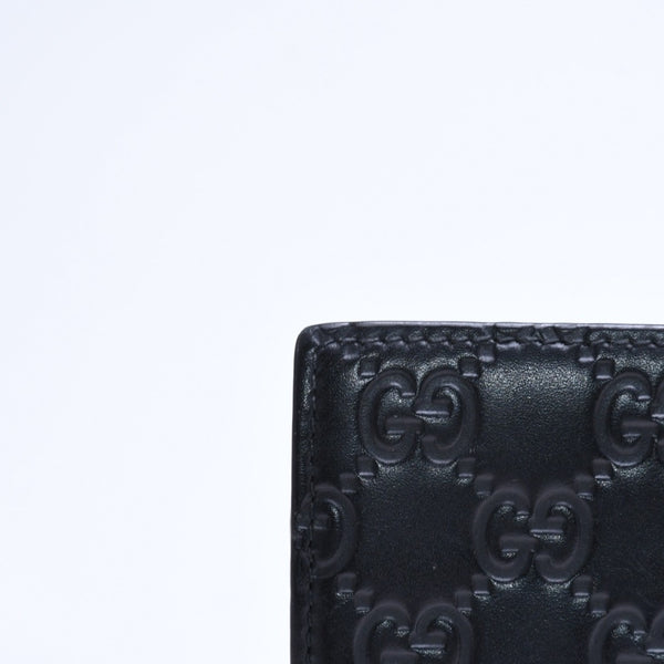 GUCCI グッチシマ マネークリップ カードケース ブラック シルバー金具 170580 レザー 美品 中古 4a006067