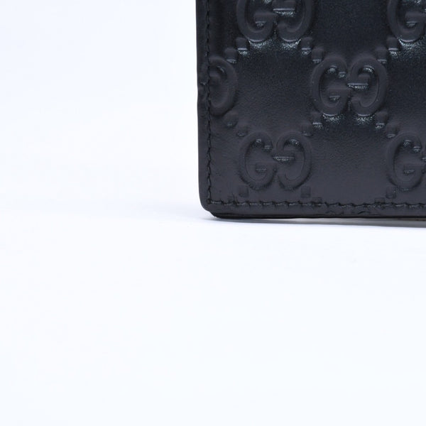 GUCCI グッチシマ マネークリップ カードケース ブラック シルバー金具 170580 レザー 美品 中古 4a006067