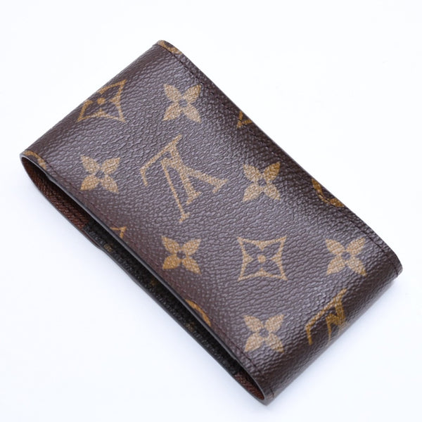 極美品 LOUIS VUITTON ルイヴィトン モノグラム エテュイ シガレットケース ブラウン M63024 タバコケース iQOSケース PVC 中古 4a006010