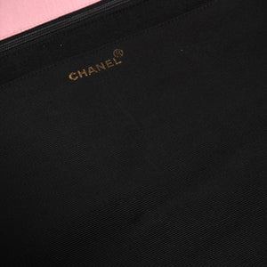 CHANEL Chain tote bag No. 2 here mark paisley canvas light pink gold hardware all over pattern good condition used 4a009583