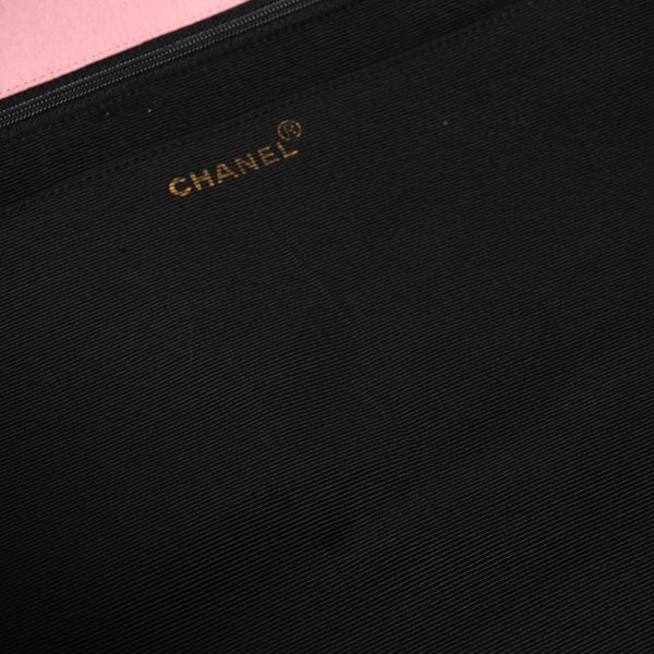 CHANEL Chain tote bag No. 2 here mark paisley canvas light pink gold hardware all over pattern good condition used 4a009583