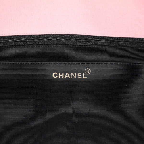 CHANEL Chain tote bag No. 2 here mark paisley canvas light pink gold hardware all over pattern good condition used 4a009583