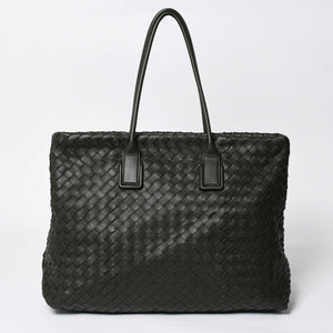 極美品 BOTTEGA VENETA ボッテガヴェネタ マキシ イントレチャート ハンドバッグ カーキ ダークグリーン P01824022C 中古 4a009349
