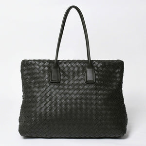 極美品 BOTTEGA VENETA ボッテガヴェネタ マキシ イントレチャート ハンドバッグ カーキ ダークグリーン P01824022C 中古 4a009349