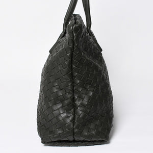 極美品 BOTTEGA VENETA ボッテガヴェネタ マキシ イントレチャート ハンドバッグ カーキ ダークグリーン P01824022C 中古 4a009349