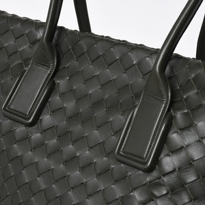 極美品 BOTTEGA VENETA ボッテガヴェネタ マキシ イントレチャート ハンドバッグ カーキ ダークグリーン P01824022C 中古 4a009349