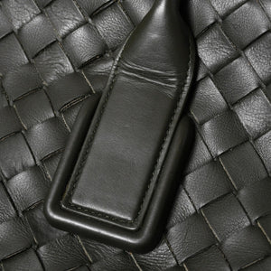 極美品 BOTTEGA VENETA ボッテガヴェネタ マキシ イントレチャート ハンドバッグ カーキ ダークグリーン P01824022C 中古 4a009349
