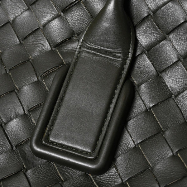 極美品 BOTTEGA VENETA ボッテガヴェネタ マキシ イントレチャート ハンドバッグ カーキ ダークグリーン P01824022C 中古 4a009349