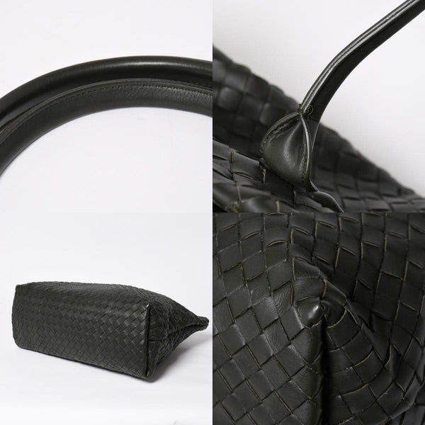 極美品 BOTTEGA VENETA ボッテガヴェネタ マキシ イントレチャート ハンドバッグ カーキ ダークグリーン P01824022C 中古 4a009349
