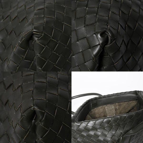 極美品 BOTTEGA VENETA ボッテガヴェネタ マキシ イントレチャート ハンドバッグ カーキ ダークグリーン P01824022C 中古 4a009349