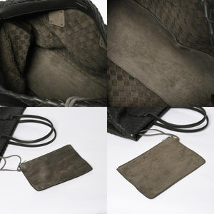 極美品 BOTTEGA VENETA ボッテガヴェネタ マキシ イントレチャート ハンドバッグ カーキ ダークグリーン P01824022C 中古 4a009349